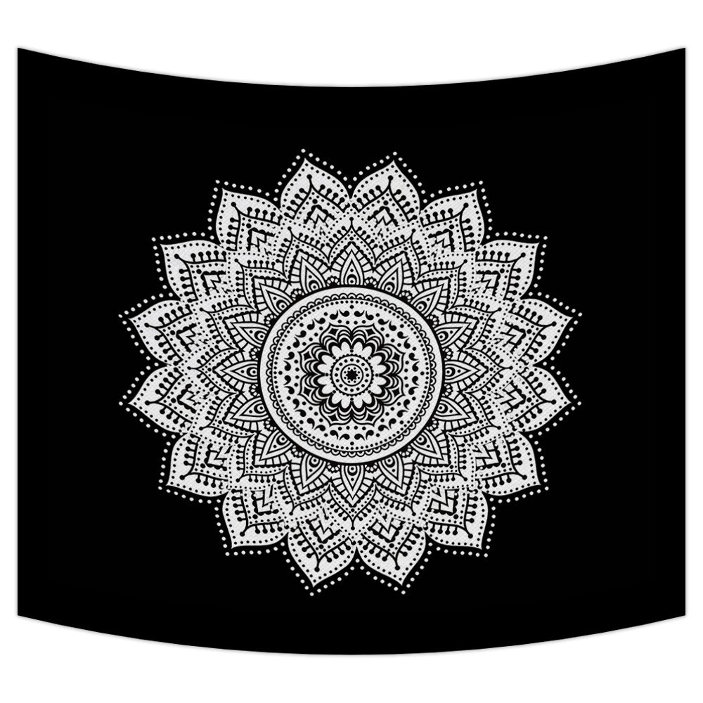 GCKG Mandala Tapestry,Mandala-Black and White Indian Wall Hanging Wall