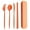 Orange, variant on Walbest 4Pcs/Set Reusable Portable Plastic Cutlery Set with Storage Box, Spoon Fork Cutter Chopsticks Tableware Set for Outdoor Travel