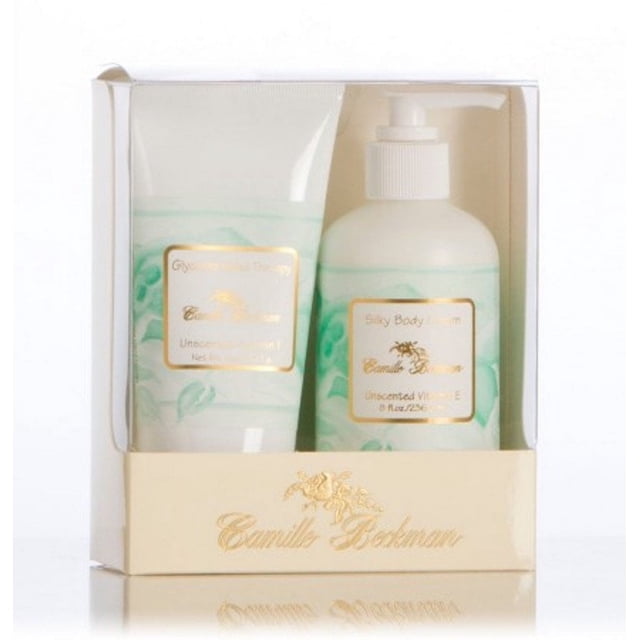 Camille Beckman Hand and Body Duet Set Crema de manos sedosa para el cuerpo y glicerina Vitamina E sin perfume