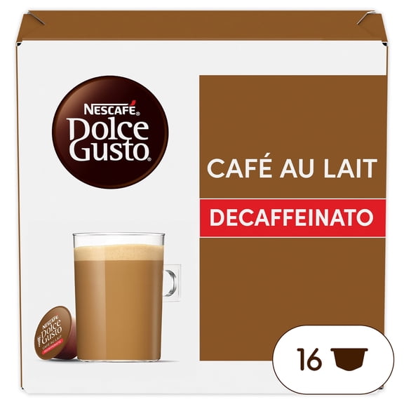 Nescafe Dolce Gusto Café Au Lait Decaff Coffee Pods x16 160g, Imported from Britain