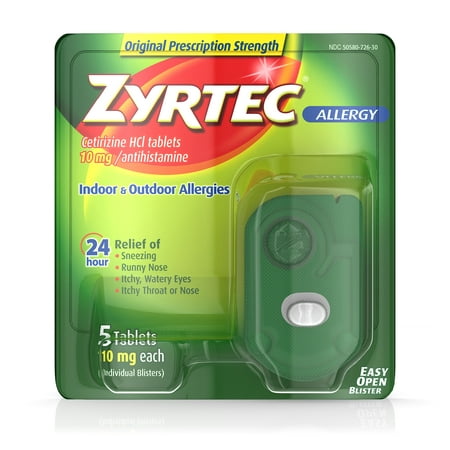 Zyrtec 24 Hour Allergy Tablets with Cetirizine HCl, 5