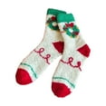 thumbnail image 2 of Christmas Socks for Men&Women - Fuzzy Fluffy Warm Winter Socks (13.78x3.15in),2Pcs Multicolor Christmas-Themed Design with Snowmen/Reindeer Patterns,Cozy Mid-Calf Floor Socks for Home & Gifts, 2 of 6