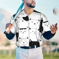 thumbnail image 6 of Balery Doodle Cute Cat Baseball Jersey for Men Casual Button Down Shirts Short Sleeve Active Team Sports Uniform-Medium, 6 of 9