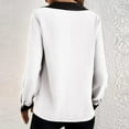 thumbnail image 7 of Ltctricy Blouses for Women Business Casual Long Sleeve V Neck Collared Color Block Pleated Tunic Tops Loose Work Shirts(White,Medium), 7 of 7