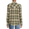 thumbnail image 3 of No Boundaries Juniors' Button-Front Plaid Shirt, 3 of 5