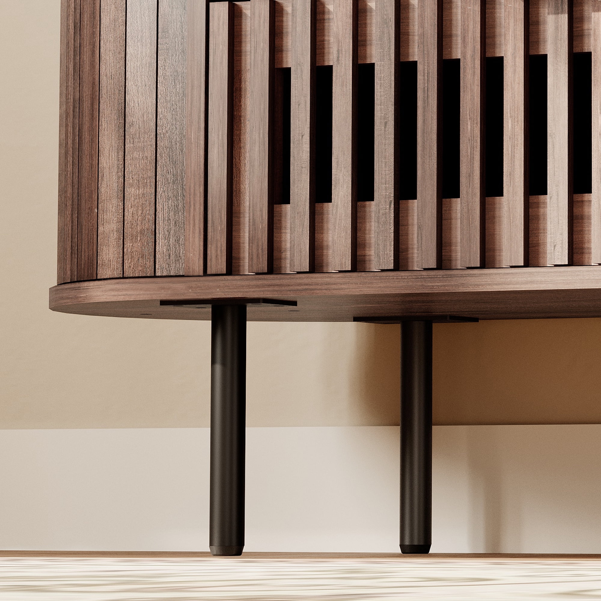 WAMPAT Fluted Tall 6 Drawer Dresser, Modern Wood Chest of Drawers for Bedroom, Living Room, Walnut