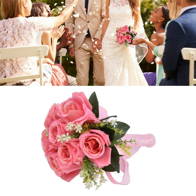Bouquet de Mariage Artificiel, Haute Simulation Réutilisable Durable Léger Mariage Tenant la Couleur de Bouquet Durable pour la Photographie pour le Mariage