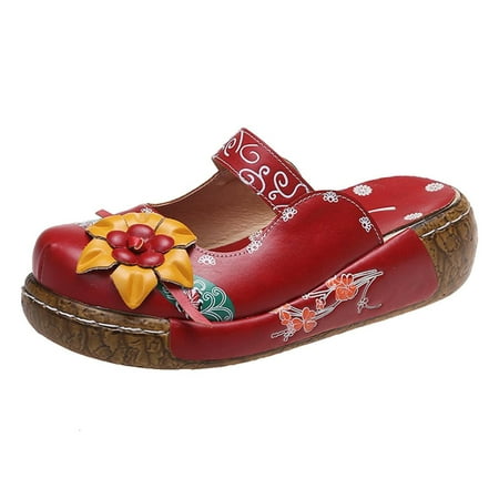 

TUOBARR Flat Sandals for Women Women s Shoes Ladies Beach Sandals Summer Non-Slip Causal Slippers Sandals Red
