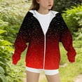 thumbnail image 4 of SGFCWSX Girls Fleece Hoodie Kids Zip Up Graphic Hoodies Baggy Gradient Sweatshirt Jacket Red Size 10-11Years, 4 of 4