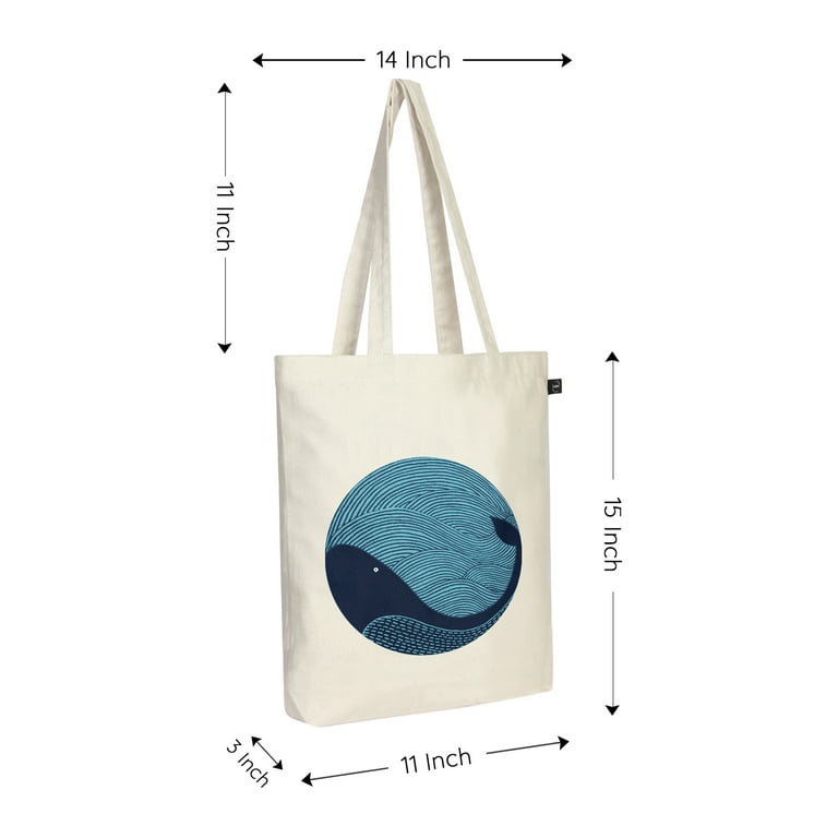 Buy EcoRight Women's Cotton Canvas Reusable Eco Friendly Go Green Printed  Gusset Tote Bag at