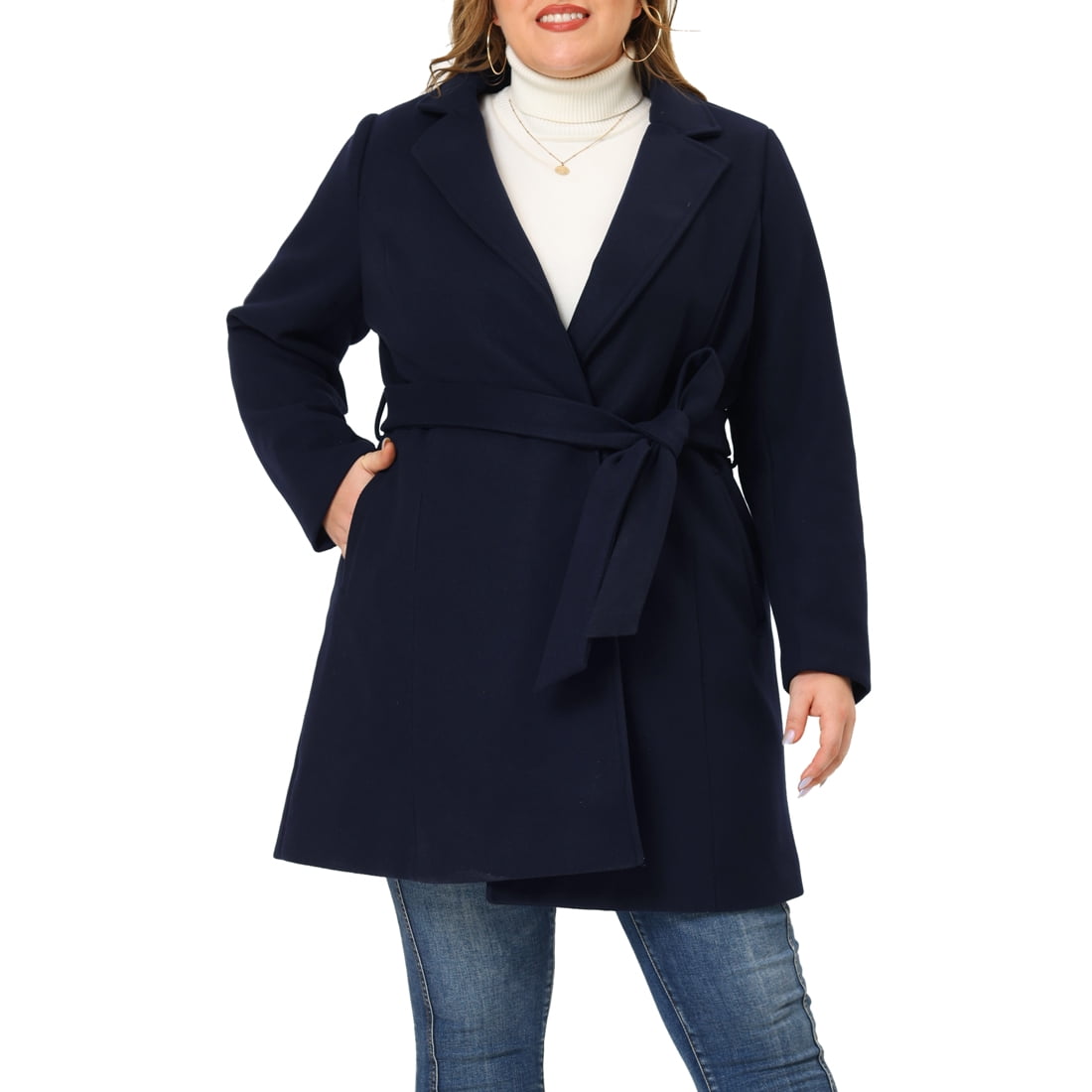 Blue plus size coat deals