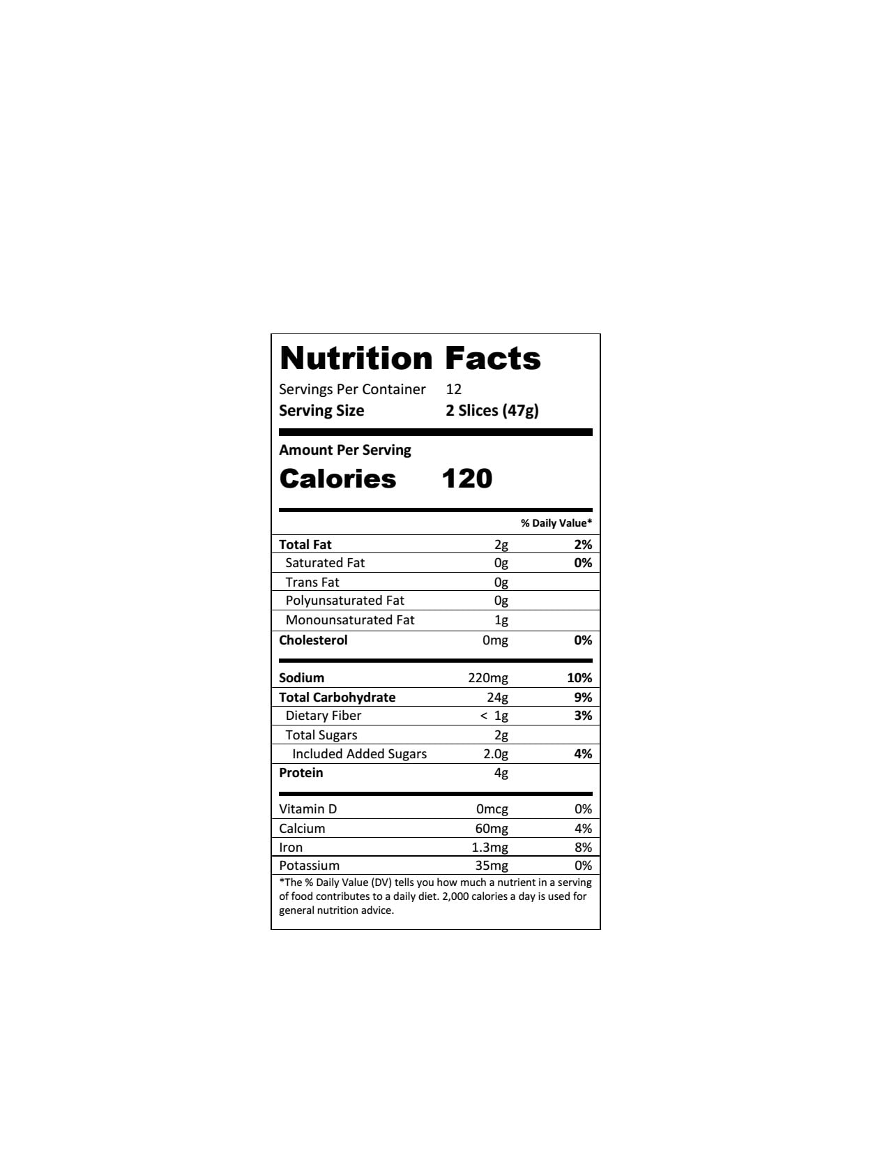 Wonder Bread Nutrition Facts Bios Pics