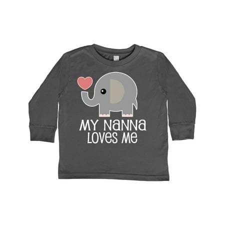 

Inktastic Nanna Loves Me Grandchild Gift Gift Toddler Boy or Toddler Girl Long Sleeve T-Shirt