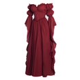 thumbnail image 3 of OIOLOYJM Medieval Renaissance Dress for Women Off Shoulder Victorian Gothic Witch Wedding Costume Dress Comfortable Fashion Elegant Cosplay Dress Red XL, 3 of 6