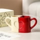 thumbnail image 3 of Juego de tazas de café de cerámica - Set de regalo for parejas for boda, día de San Valentín - Diseño de medio corazón, 3 of 6