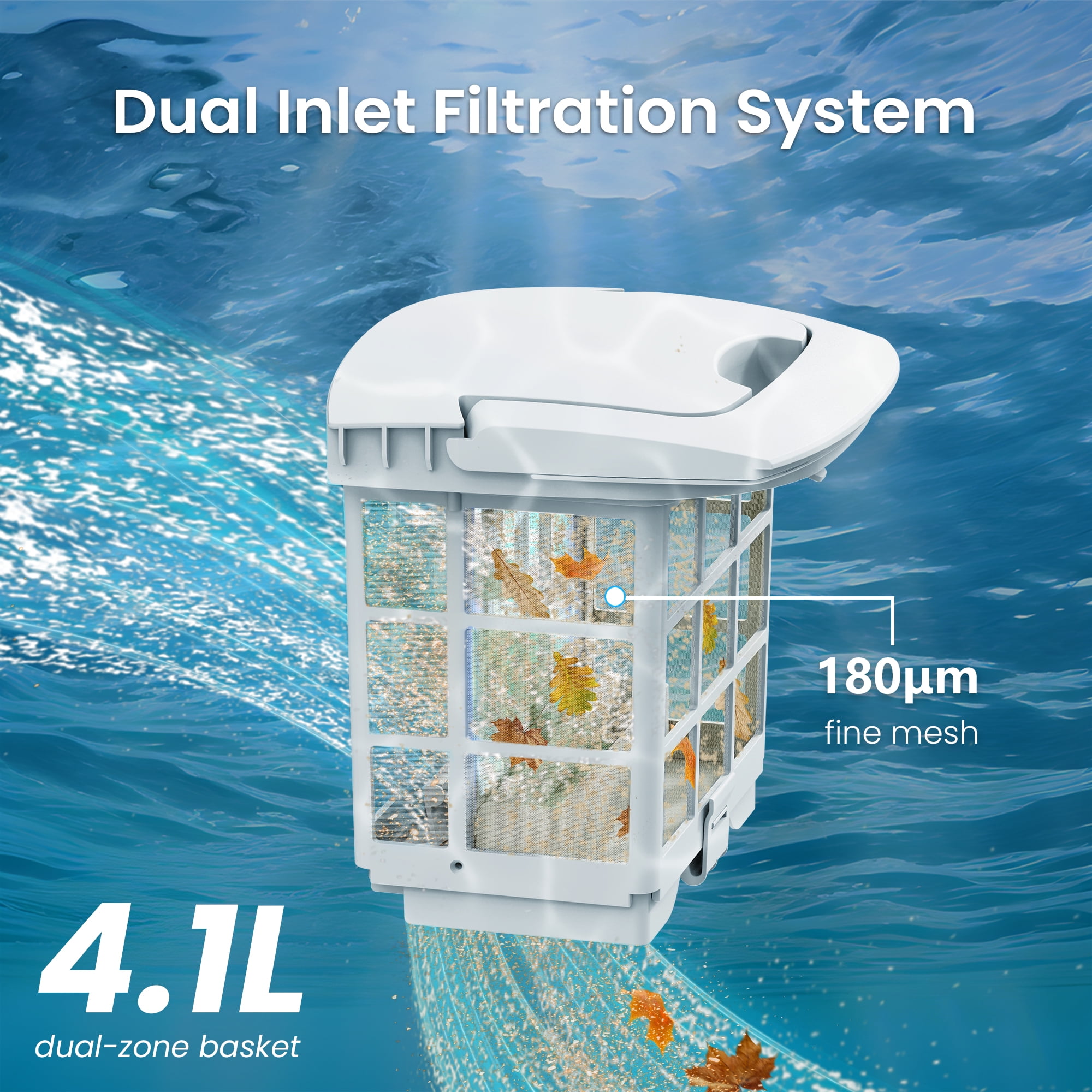 (2025 Upgraded) Hydro 3 Cordless Robotic Pool Cleaner, Automatic Pool Vacuum for Inground and Above Ground Pools, Lasts 200 Mins, Floor/Wall/Waterline Cleaning, Dual Inlet, Waterline Technology