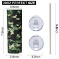 thumbnail image 3 of Camouflage 20 Oz Stainless Steel Skinny Tumbler – Vacuum Insulated Slim Travel Cup with Lid & Stainless Steel Straw, 360° Full Wrap Printed Tumbler for Home, Office & Outdoor Use, 3 of 6