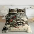 thumbnail image 2 of Homewish Animal Raccoon 2pcs Bedding Comforter Set for Teens Boys Girls,Red Sparrow Twin Comforter Sets,Merry Christmas Breathable Bedding Set,Luxury Bedroom Decor,Reversible, 2 of 8