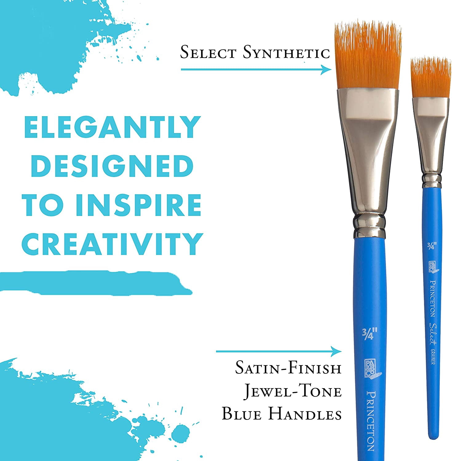 JJEAN-Select Artiste, Series 3750, Paint Brush for Acrylic, Watercolor and Oil, Grainer, 3/4 Inch
