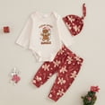 thumbnail image 2 of My First Christmas Baby Boy Girl Outfits Gingerbread Man Romper + Pants +Hats Set Newborn Infant Fall Winter Holiday Clothes, 2 of 8