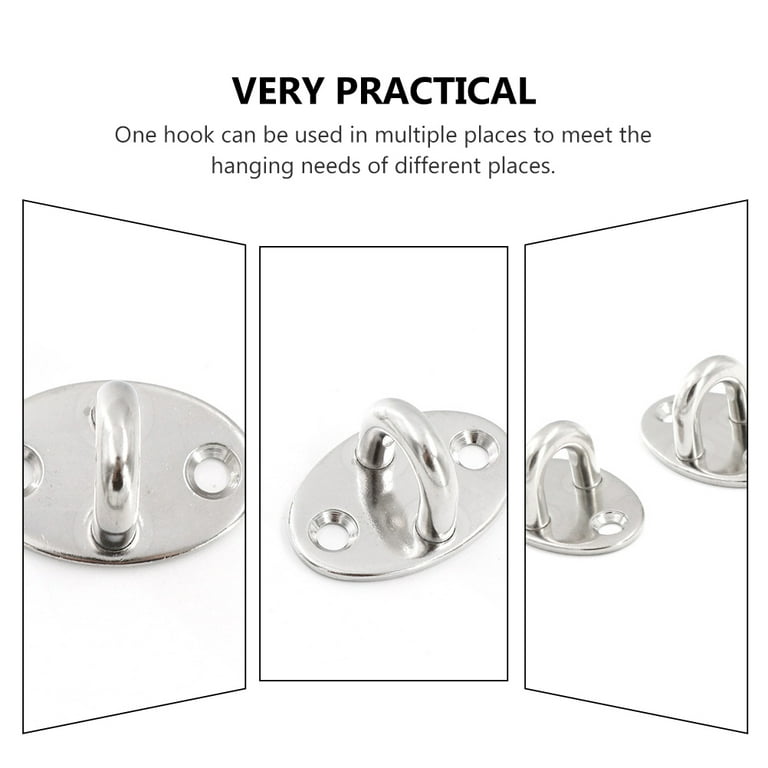 15 Pcs Storage Ring Fan Pull Hook Fixed Type Hooks for Hanging Ceiling Swing Hardware Office, Size: 3.9x2.6cm, Silver