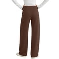 thumbnail image 6 of Dagugfen Athletic Yoga Pants for Women Stretchy Elastic High Waist Straight Leg Activewear Workout Pants(M,Brown), 6 of 7