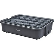 [Yamazen] 20-hole tabletop takoyaki cooker, removable plate, fluorine coating, easy maintenance, one-touch operation, cord neatly stored, compact, gray YOH-200(H)