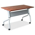 thumbnail image 6 of Lorell Cherry Flip Top Training Table Rectangle Top - Four Leg Base - 4 Legs - 23.60" Table Top Width x 48" Table Top Depth - 29.50" Height x 47.25" Width x 23.63" Depth - Assembly Required - Cherry -, 6 of 9