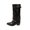 Black, variant on SKIYLEVZ Knee-High Boots for Women Comfort Platform Leather Boots Effortless Booties Perfect for Night Out and Parties Cushioned Insole Slip On Water Resistant Booties