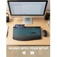 thumbnail image 3 of Wireless Keyboard and Mouse Combo, Rechargeable 4000mAh, RGB Backlit, Full Size Keyboard with Wrist Rest & Phone Holder, Quiet 2.4GHz Wireless, USB-A/C for Windows – Black, 3 of 9
