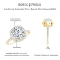 thumbnail image 6 of Rosec Jewels Cushion Cut Lab Grown Diamond Engagement Ring 4 Carat - E-VS1 Quality - IGI Certified Diamond Halo Ring for Women, 10K Yellow Gold, US 6.00, 6 of 7