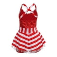 thumbnail image 2 of TTAO Kids Christmas Dance Leotard Tutu Dress Girls Sequins Santa Claus Dress Xmas Elf Sleeveless Bodysuit Jumpsuit Red 12, 2 of 7