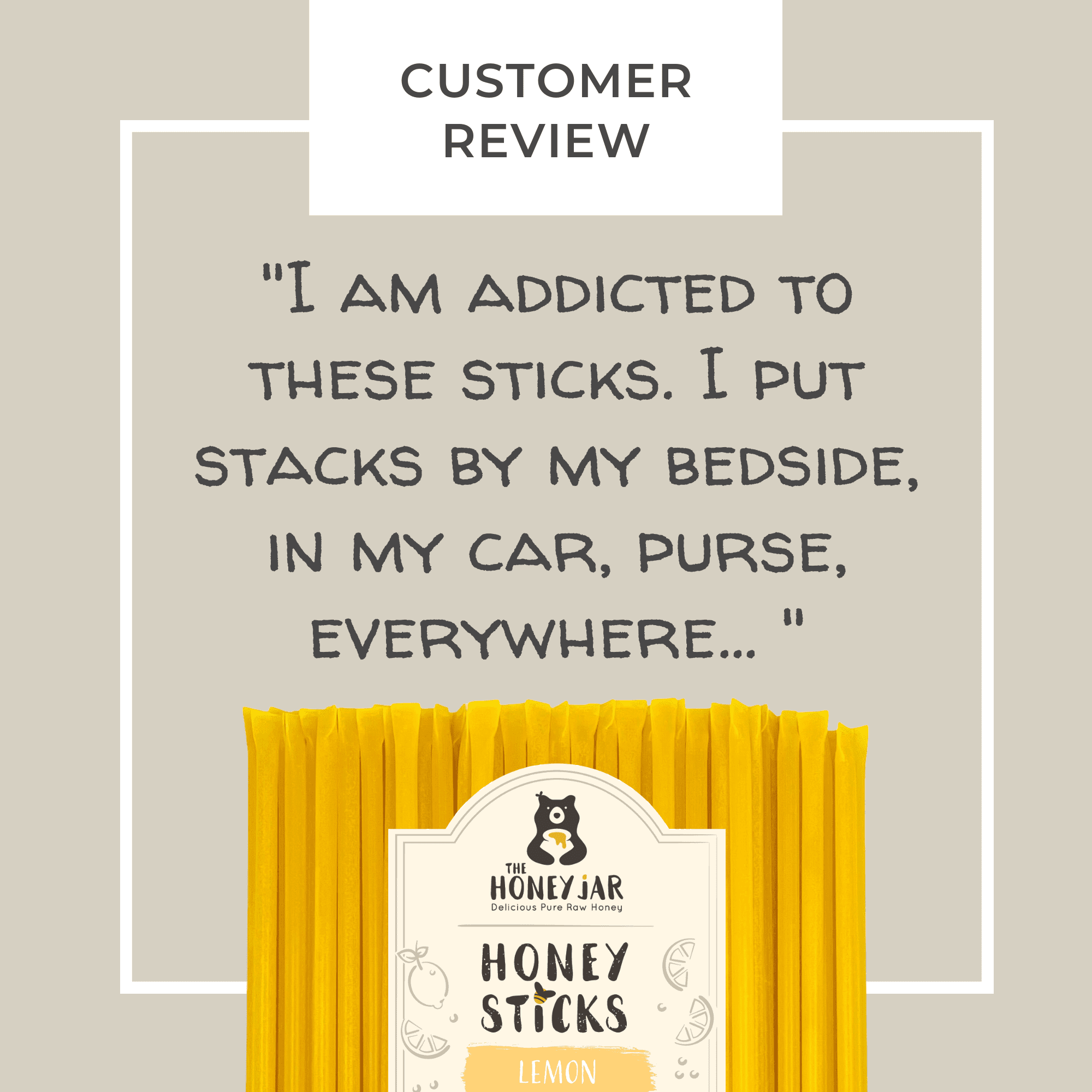 The Honey Jar - Lemon Flavored Honey Sticks - 100 Count Package
