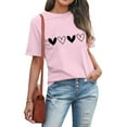 thumbnail image 4 of clearance!Outfmvch Tshirts for couple shirts for women Love Heart Grahic Valentine's Day Crew Neck Graphic Couple Tops Valentine's Day shirt shirts for women graphic t-shirts Pink 1 3XL, 4 of 6