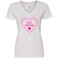 thumbnail image 3 of Inktastic Great Grandma Pink Valentine Hearts Women's V-Neck T-Shirt, 3 of 5
