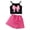 R0329-Hot Pink, variant on Girls 2pcs Cute Outfits Toddler Summer Sleeveless Tank Top and Shorts Sweet Sets Baby Clothes Cotton Clothing(Black,18-24 M)