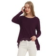 thumbnail image 2 of Women's Tops Long Sleeve Lace Trim U-Neck A Line Tunic Blouse, 2 of 3
