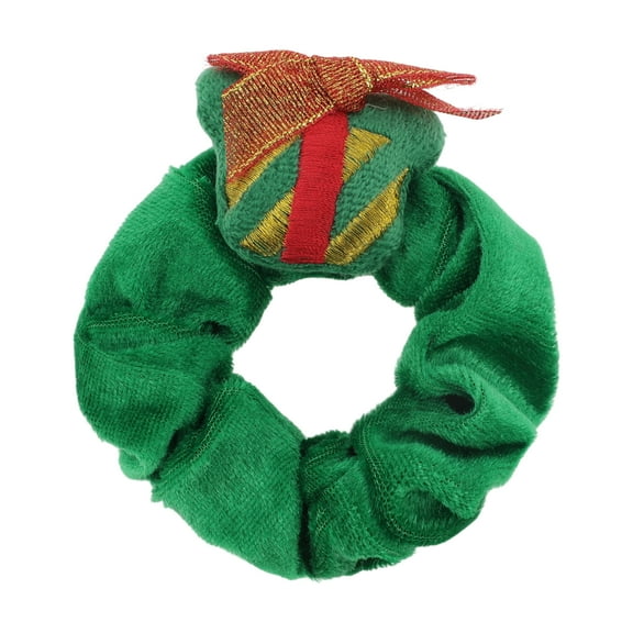Unique Bargains 1 Pc Christmas  Hair Scrunchies Gift Box Hair Rope for Christmas Green
