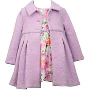 Bonnie Jean Girls Easter Floral Special Ocassion Coat and Dress Set 0-3 months -6X