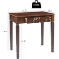thumbnail image 2 of LEEMTORIG Traditional Solid Wood Writing Desk, Small Secretary Desk with 2 Drawers, Mahogany Desk Cherry Wood Writing Table for Home Office, 31.5" W French Provincial Desk, Cherry Walnut SSZ-D1258, 2 of 8