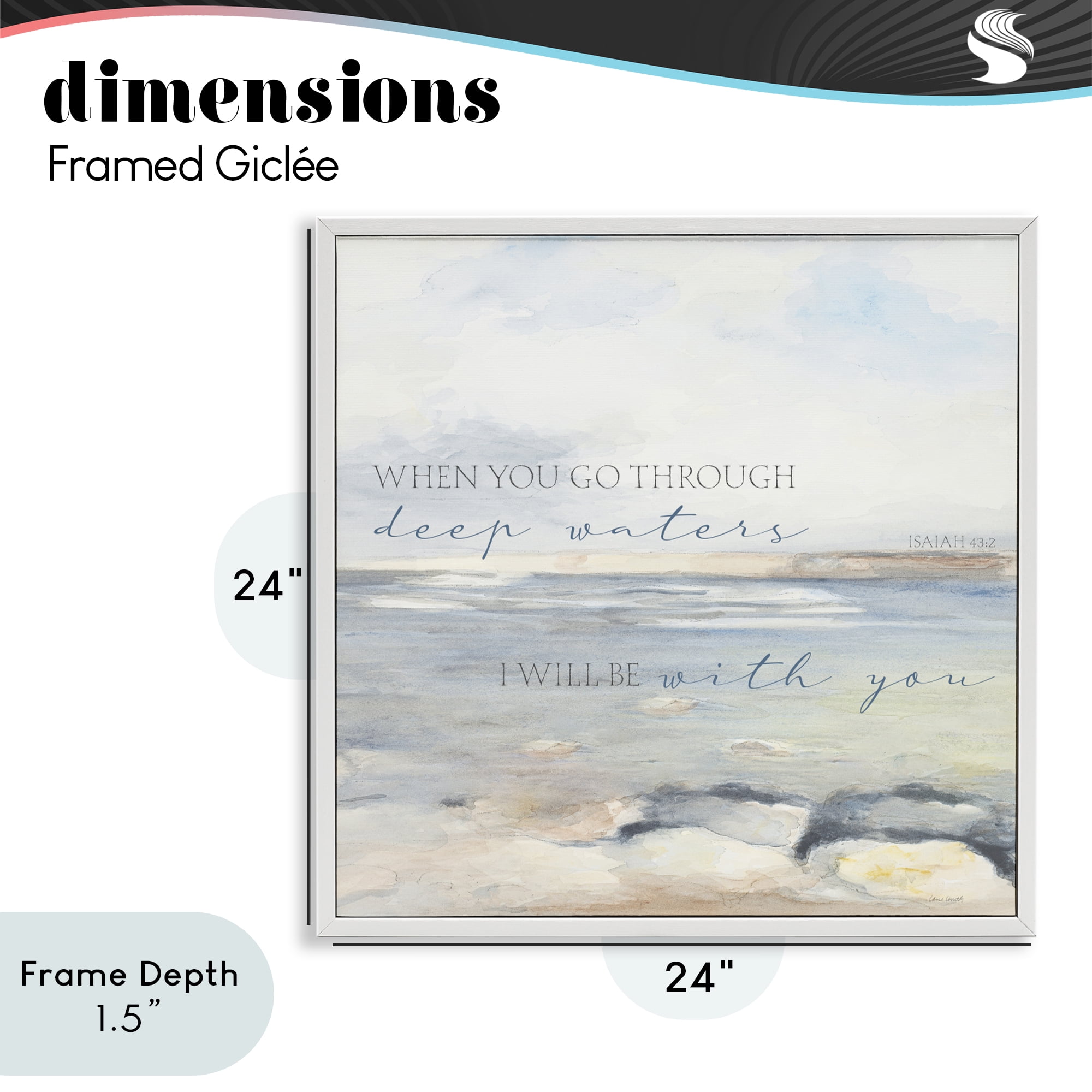 Stupell Industries Deep Waters with You White Framed Giclee Art, design by Lanie Loreth
