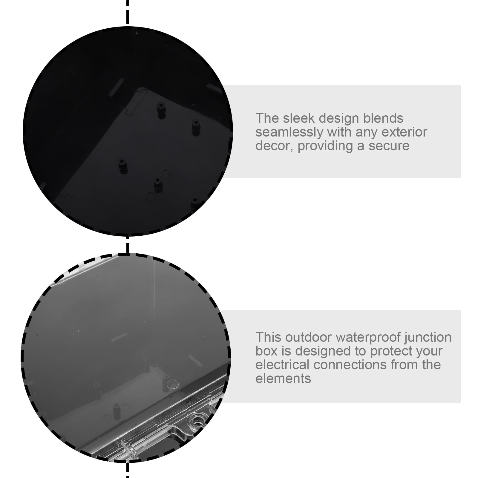 Luxshiny Black Outdoor Electrical Enclosure Box with Space and Simple Installation