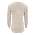 thumbnail image 4 of Garbnen Women Sweater Ribbed Knit Basic Henley Long Sleeve Shirts Women Lightweight Soft Fall Winter Warm Fashion Tunic Tops Beige L, 4 of 4