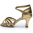 thumbnail image 6 of HAOTAGS Womens Dance Shoes Fashion Open Toe High Heels Buckle Cross Strap Sandals for Rumba Waltz Prom Ballroom Latin Salsa, 6 of 9