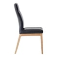 thumbnail image 3 of Pemberly Row Leather Upholstered Side Chairs in Black and Walnut (Set of 2), 3 of 7
