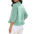 thumbnail image 4 of Sexlip Women's Blouse Short Sleeve Button Down Style Comfortable Wear Daily Wear Essential Durable Quality Fashion Forward Green M, 4 of 9