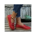 thumbnail image 6 of Ritualay Women Boat Shoes Slip On Flats Driving Loafers Classic Wedge Heel Wedges Womens Ladies Comfort Moccasin Red 8, 6 of 8