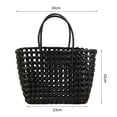 thumbnail image 6 of Kripyery Beach Bag Hollow Square Large Capacity Straw Portable Shopping Basket Storage Supplies, 6 of 8