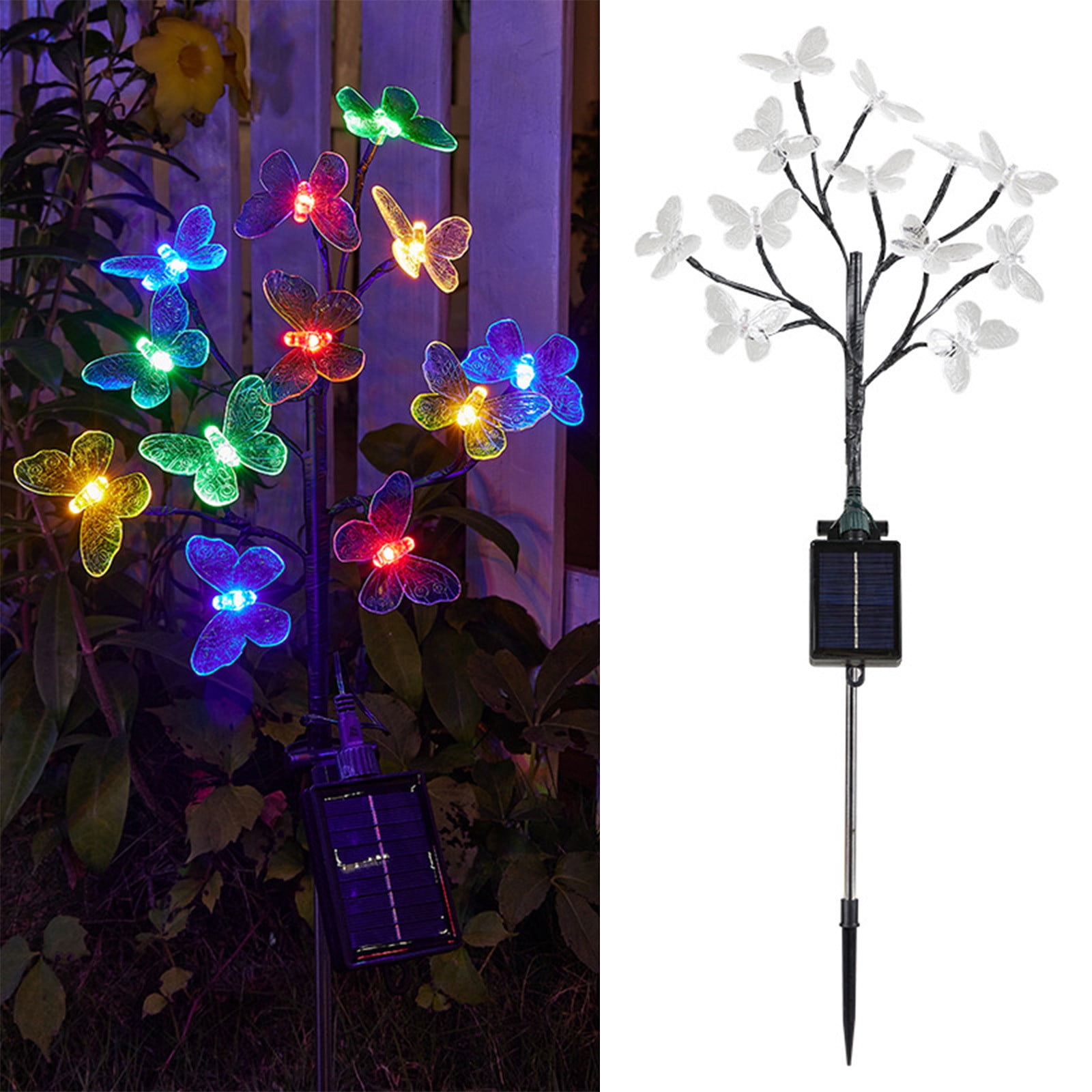 Solar Garden Lights - Solar Butterfly Lights Outdoor Decorations Multi-Color Changing LED Waterproof Stake Lights For Garden Yard Pathway Patio & Lawn Gifts for Mother's Day Mom Women