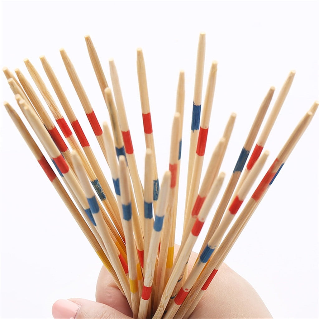 M-HUA Traditional Mikado Spiel Wooden Pick Up Sticks Set Traditional Game With Box Toy